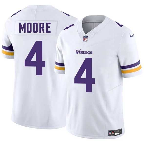 Men & Women & Youth Minnesota Vikings #4 Rondale Moore White 2025 F.U.S.E. Vapor Untouchable Limited Stitched Jersey->minnesota vikings->NFL Jersey